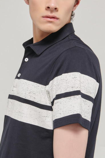 Camisa Polo manga corta estampada, con cuello y banda cuello