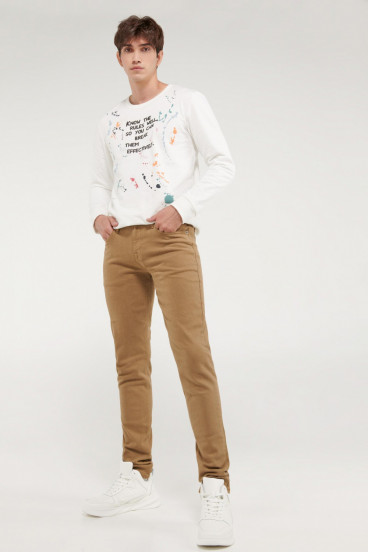 Pantalon unicolor slim