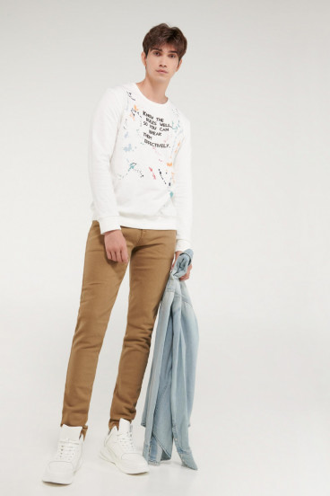 Pantalon unicolor slim
