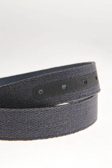Cinturon unicolor azul - reversible hebilla metalica