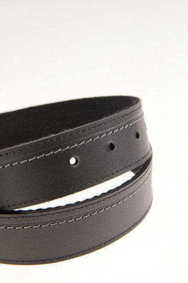 Cinturon unicolor negro - reversible hebilla metalica