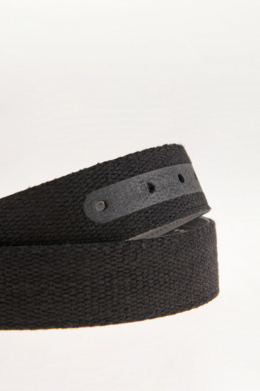Cinturon unicolor negro - reversible hebilla metalica