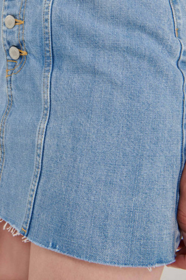 Falda corta denim con botones