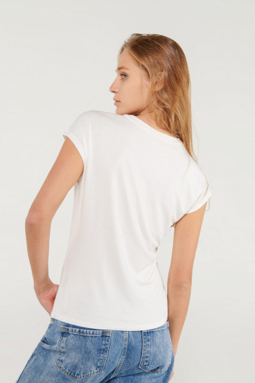 Camiseta sin mangas, estampada con perlas