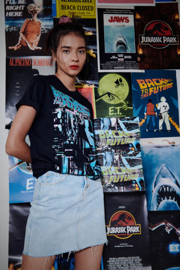Camiseta manga corta estampado frente Volver al futuro.