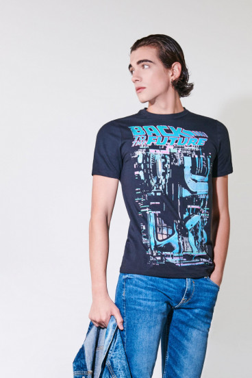 Camiseta manga corta estampado frente Volver al futuro.
