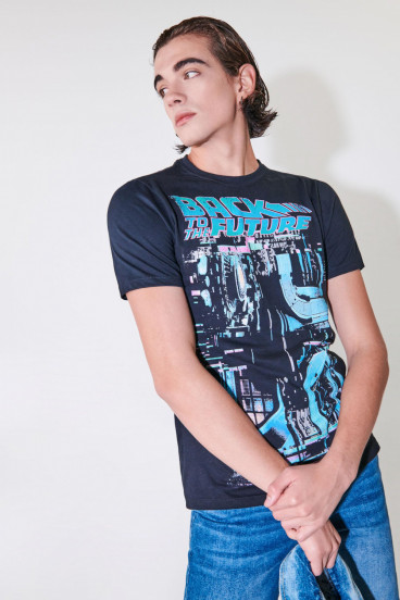 Camiseta manga corta estampado frente Volver al futuro.