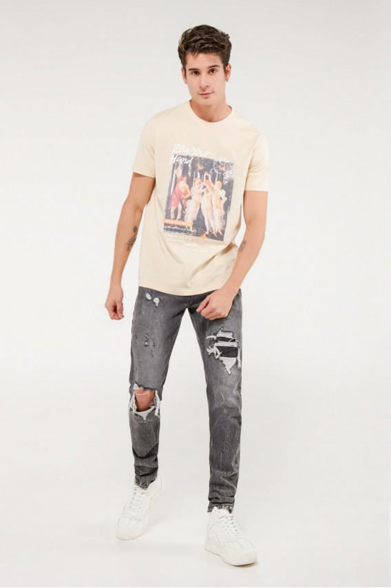 Camiseta manga corta estampada