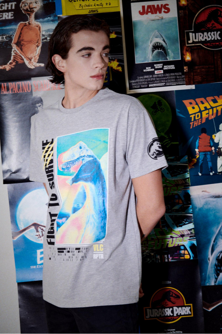 Camiseta manga corta estampada Jurassic Park.