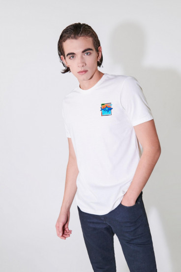 Camiseta manga corta estampada Tiburon.