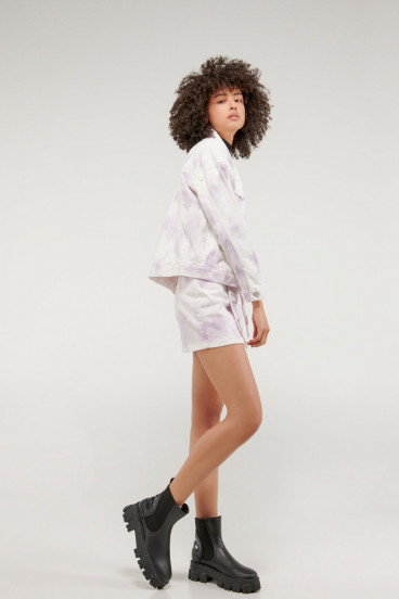 Falda corta drill tie-dye