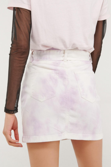 Falda corta drill tie-dye