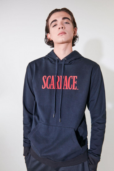 Buzo cerrado con capota Scarface