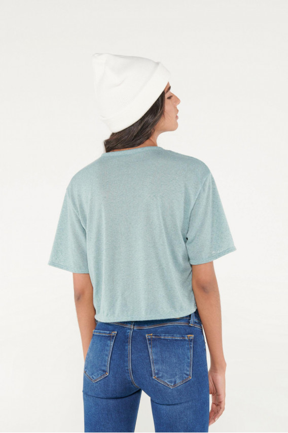 Camiseta chic manga corta con tela importada.