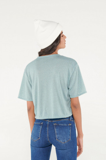 Camiseta chic manga corta con tela importada.