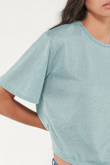 Camiseta chic manga corta con tela importada.