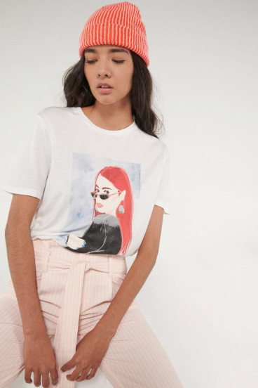 Camiseta básica manga corta estampada