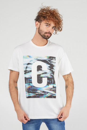 CAMISETA CUELLO REDONDO ESTAMPADA