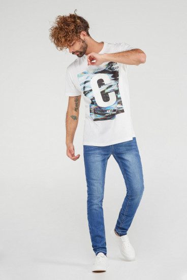 CAMISETA CUELLO REDONDO ESTAMPADA