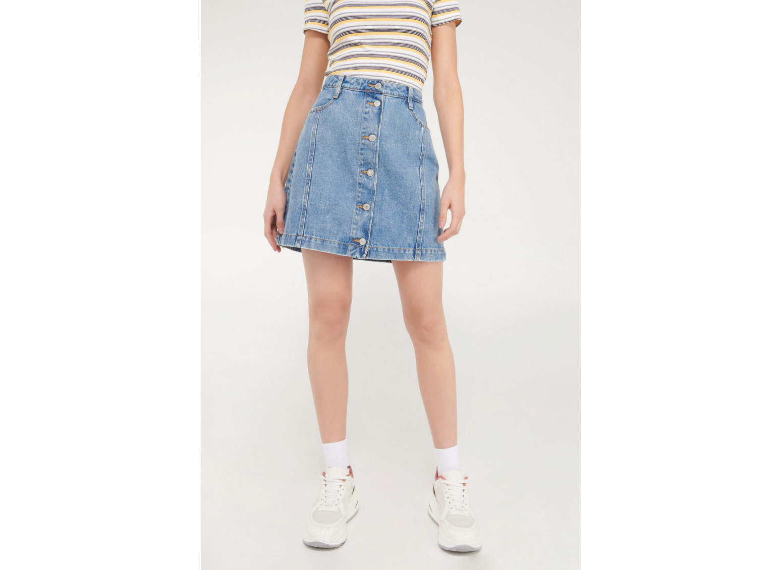 Falda denim botones