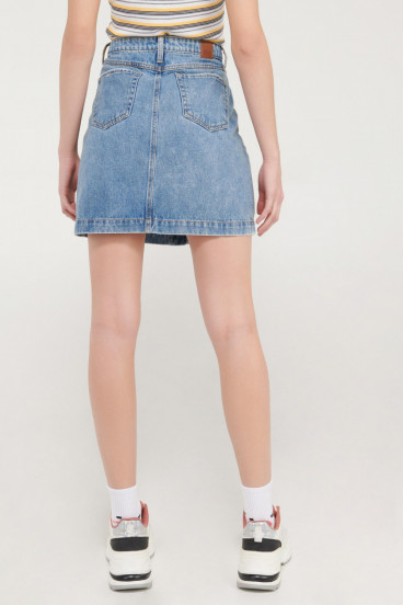 Falda denim botones
