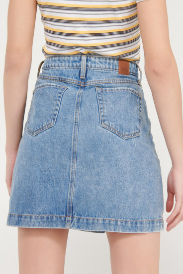 Falda denim botones