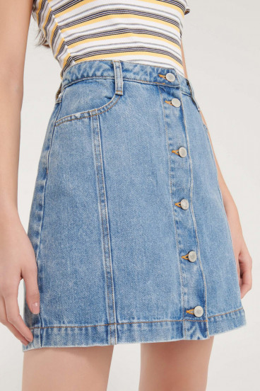 Falda denim botones