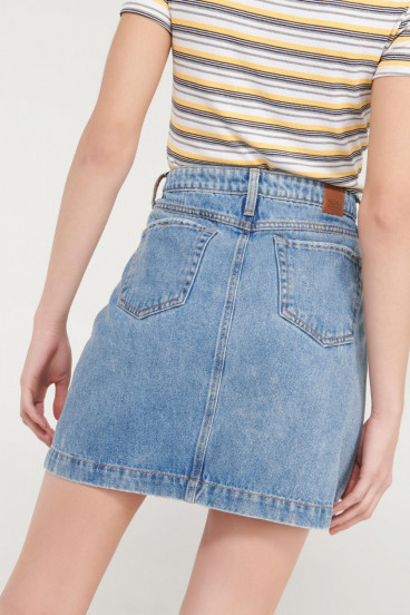 Falda denim botones