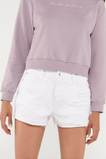 Short denim tiro alto