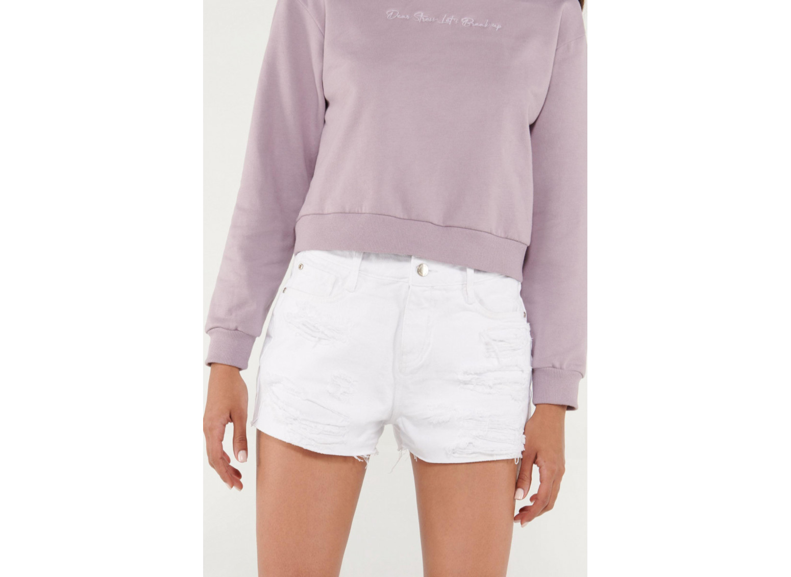 Short denim tiro alto