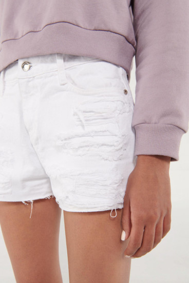 Short denim tiro alto