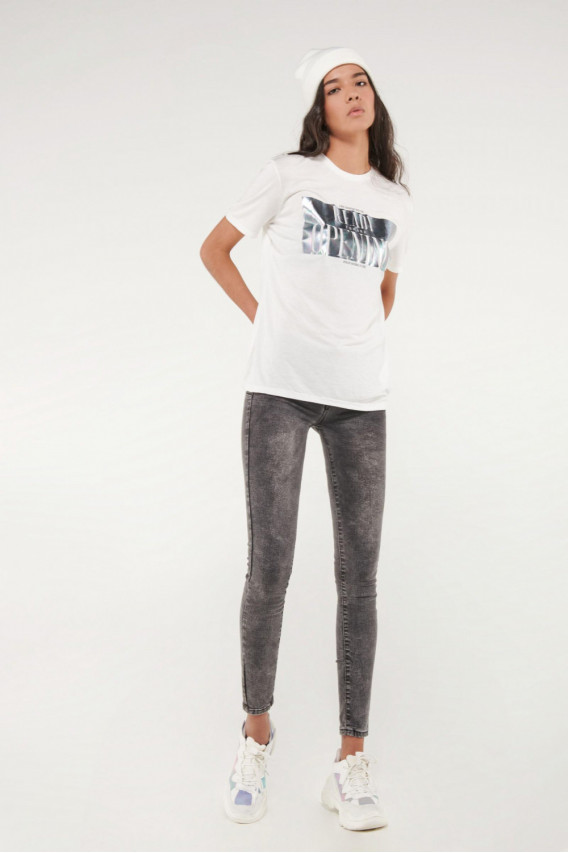 Camiseta básica manga corta estampada