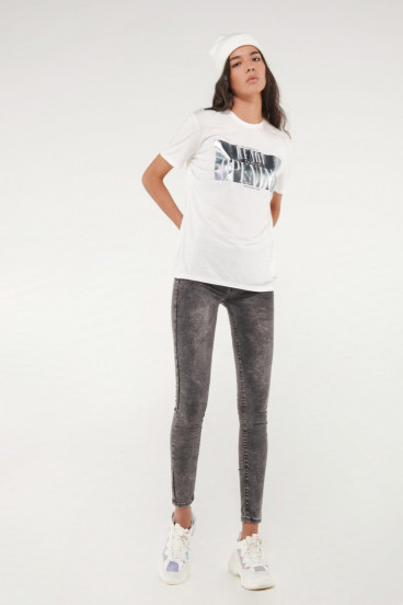 Camiseta básica manga corta estampada