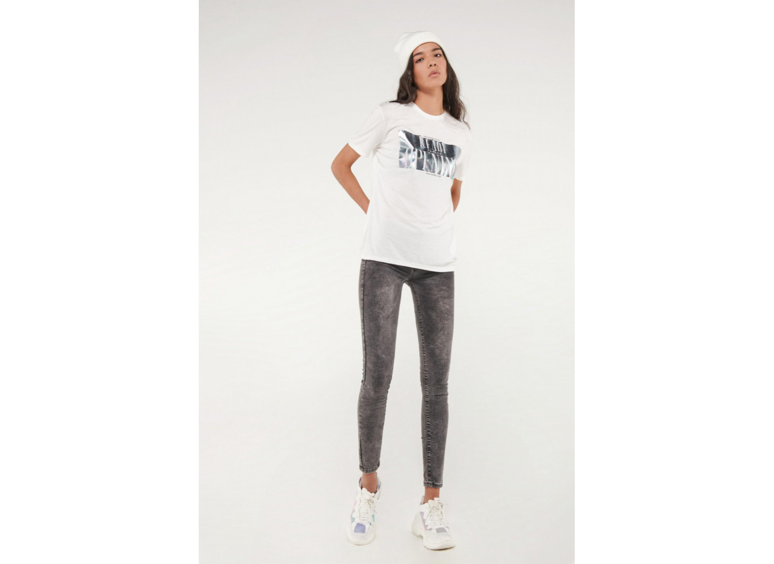 Camiseta básica manga corta estampada
