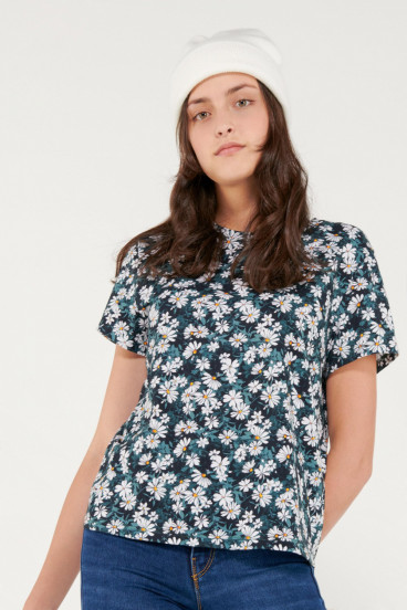 Camiseta básica manga corta con tela digital.