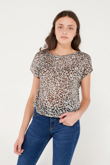 Camiseta chic manga corta con tela importada.