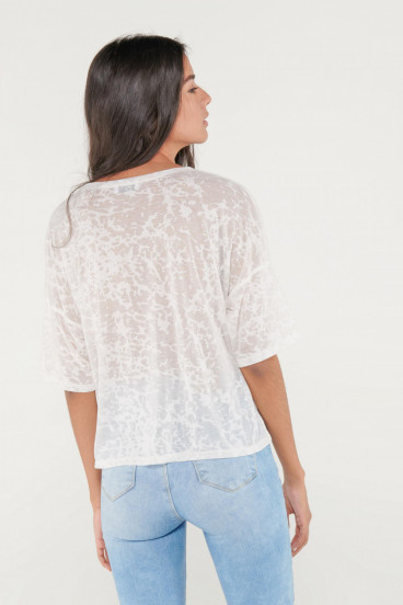 Camiseta chic manga corta con tela importada.