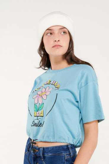 Camiseta manga corta con estampado en frente.