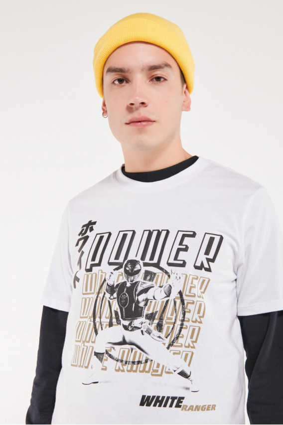 Camiseta manga corta estampada de Power Rangers.