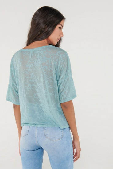 Camiseta chic manga corta con tela importada.