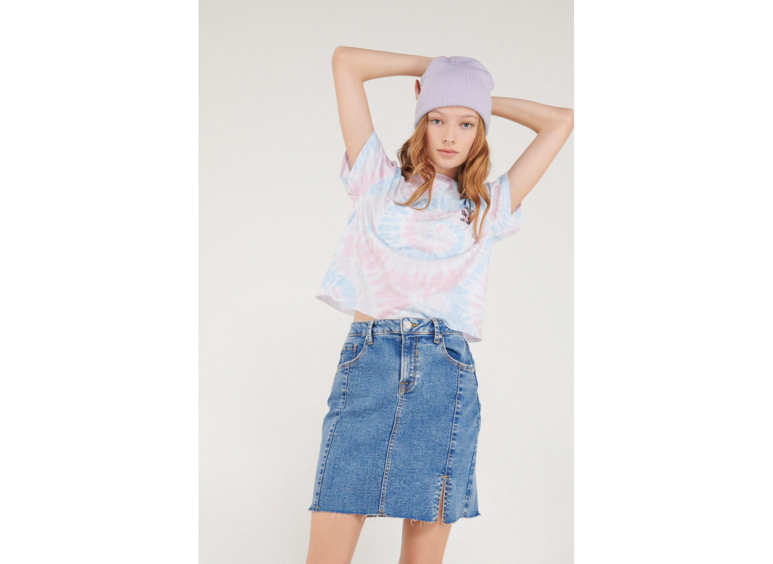 Falda corta denim lavado