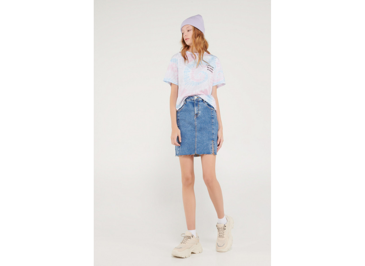 Falda corta denim lavado