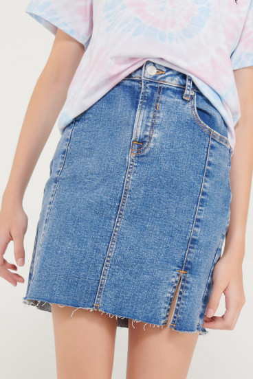 Falda corta denim lavado