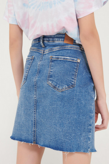 Falda corta denim lavado