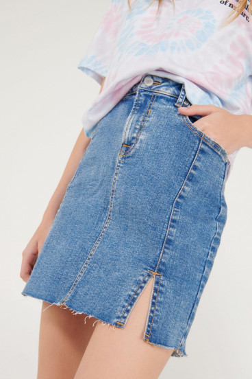 Falda corta denim lavado