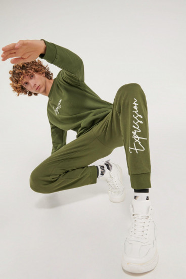 Jogger estampado loungewear.