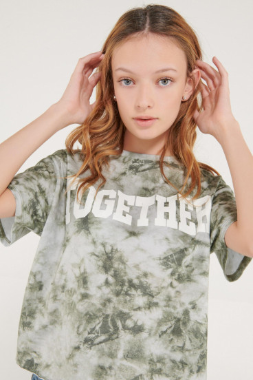 Camiseta manga corta y cuello redondo con estampado.