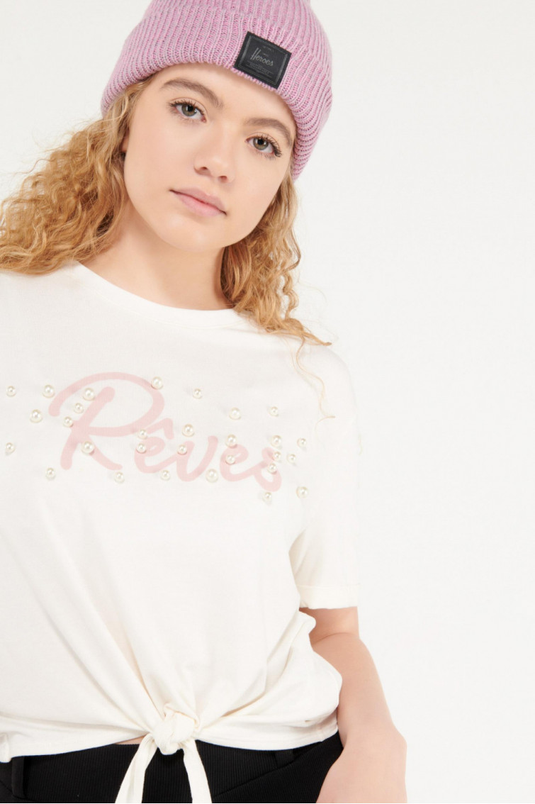 Camiseta manga corta con anudado en frente