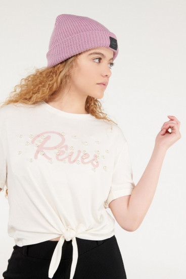 Camiseta manga corta con anudado en frente