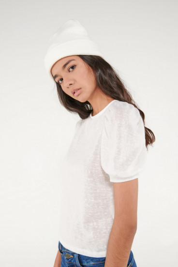 Camiseta chic manga corta con tela importada.